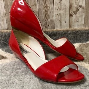 Steve Madden Red Patent Leather Mini Wedge